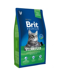 Корм для кошек Premium Cat Sterilised для кастрированных котов курица куриная печень сух 1 5кг Brit*