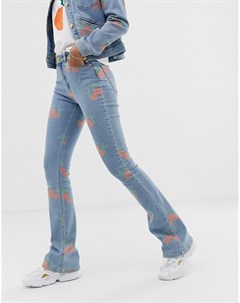 Расклешенные джинсы с принтом персиков Fabienne chapot