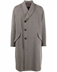 Однобортное пальто с узором в елочку Giorgio armani
