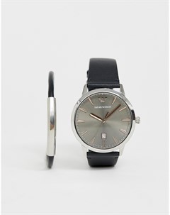 Подарочный набор из часов с кожаным ремешком и браслета AR80026 Emporio armani