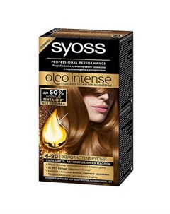 Oleo Intense Краска для волос 6 80 Золотистый русый 50мл Syoss