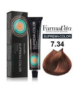 7 34 краска для волос блондин золотисто медный SUPREMA 60 мл Farmavita