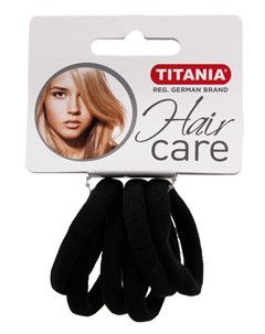 Резинки для волос черные 4 см 6 шт уп 7868 Titania