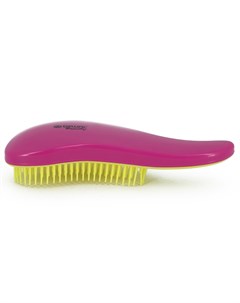 Щетка массажная для легкого расчесывания волос мини с ручкой цвет розово желтый Dewal beauty