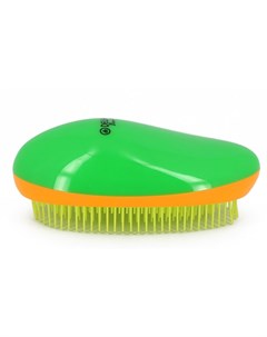 Щетка массажная для легкого расчесывания волос овальная цвет зелено оранжево желтый Dewal beauty