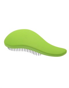 Щетка массажная для легкого расчесывания волос мини с ручкой цвет зелено черный Dewal beauty