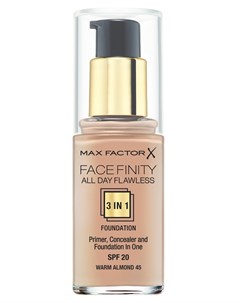 Основа тональная 45 Facefinity All Day Flawless 3 in 1 warm almond Max factor