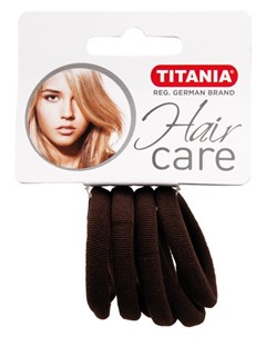 Резинки для волос коричневые 4 см 6 шт уп 7869 Titania
