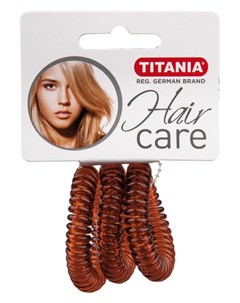 Резинки для волос коричневые пружина 4 см 3 шт уп 7918 Titania