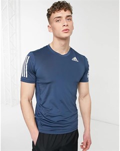 Темно синяя футболка с 3 полосками adidas Training Adidas performance