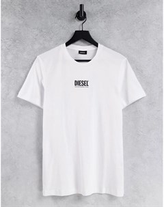 Белая футболка с маленьким логотипом Diesel