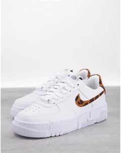 Белые кроссовки со вставками с леопардовым принтом Air Force 1 Pixel Nike