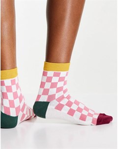 Многоцветные носки до щиколотки в шахматную клетку Asos design