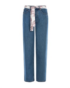 Синие джинсы с текстильным поясом Forte dei marmi couture
