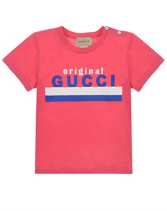 Розовая футболка с логотипом Gucci