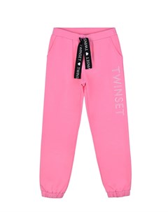 Розовые спортивные брюки с логотипом Twinset