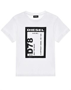 Белая футболка с принтом D78 Diesel