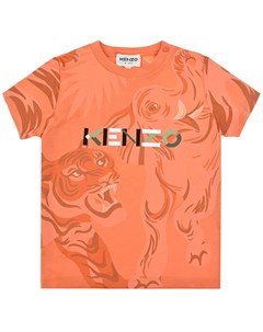 Оранжевая футболка с принтом тигр Kenzo