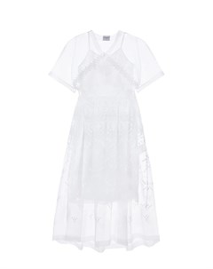 Белое платье с кружевной отделкой Ermanno scervino