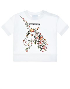 Белый свитшот с принтом цветочный единорог Burberry