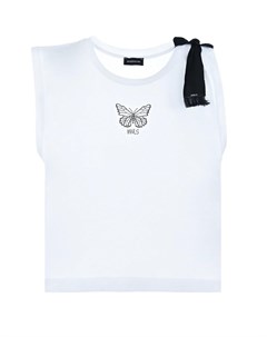 Белая футболка с декором Бабочка Monnalisa