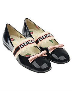 Синие туфли с эластичной перемычкой детские Gucci