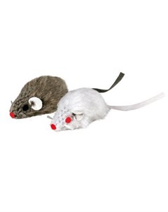 Игрушка для кошек Набор из 2 х мышей серая белая 5см Trixie