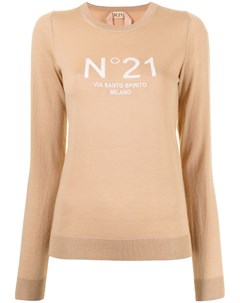 Шерстяной джемпер с логотипом No21