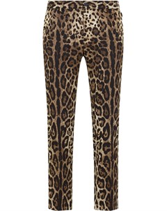 Прямые брюки с леопардовым принтом Dolce&gabbana