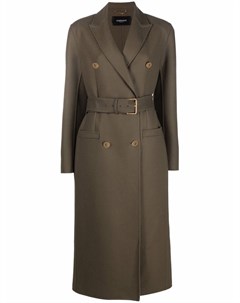 Длинное пальто с поясом Versace