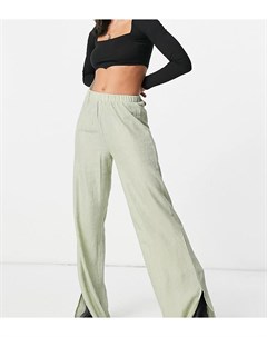 Шалфейно зеленые фактурные брюки с широкими штанинами от комплекта Missguided
