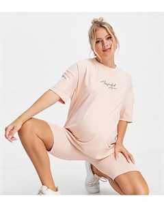 Комплект для дома из шортов леггинсов и футболки розового цвета Missguided maternity