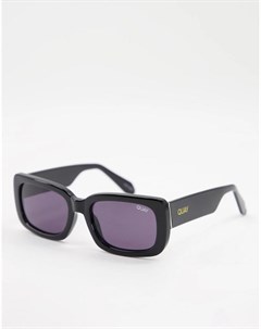 Узкие прямоугольные солнцезащитные очки унисекс в черной оправе Quay X Maluma Yada Yada Quay australia