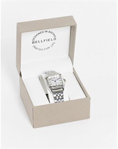 Женские серебристые часы с браслетом и квадратным циферблатом Bellfield