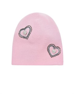 Розовая шапка с сердечками Regina