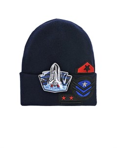 Синяя шапка с патчами космос Regina