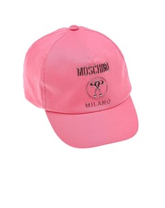 Розовая бейсболка с логотипом Moschino