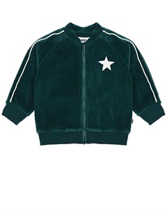 Зеленая спортивная куртка из велюра детская Molo