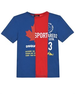 Красно синяя футболка Sport Edition 03 Dsquared2