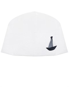 Белая шапка с аппликацией кораблик Story loris