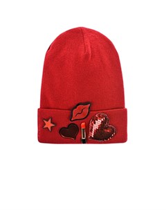 Красная шапка из шерсти и кашемира для девочек Regina
