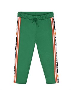 Зеленые спортивные брюки с лампасами Mini rodini