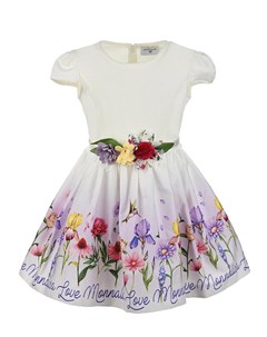 Платье с цветочным принтом на юбке Monnalisa