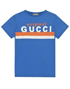 Синяя футболка с принтом Original Gucci