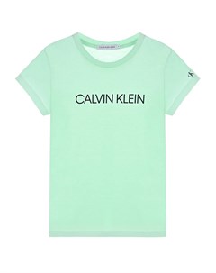 Футболка мятного цвета с логотипом Calvin klein