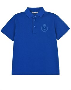 Синяя футболка поло с вышивкой Dolce&gabbana