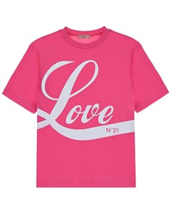 Розовая футболка с принтом Love No21