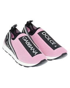 Розовые кроссовки носки с логотипом Dolce&gabbana