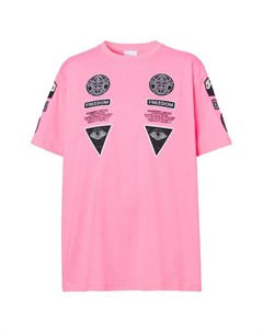 Розовая футболка с аппликациями Burberry