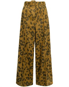 Расклешенные брюки с леопардовым принтом Rokh